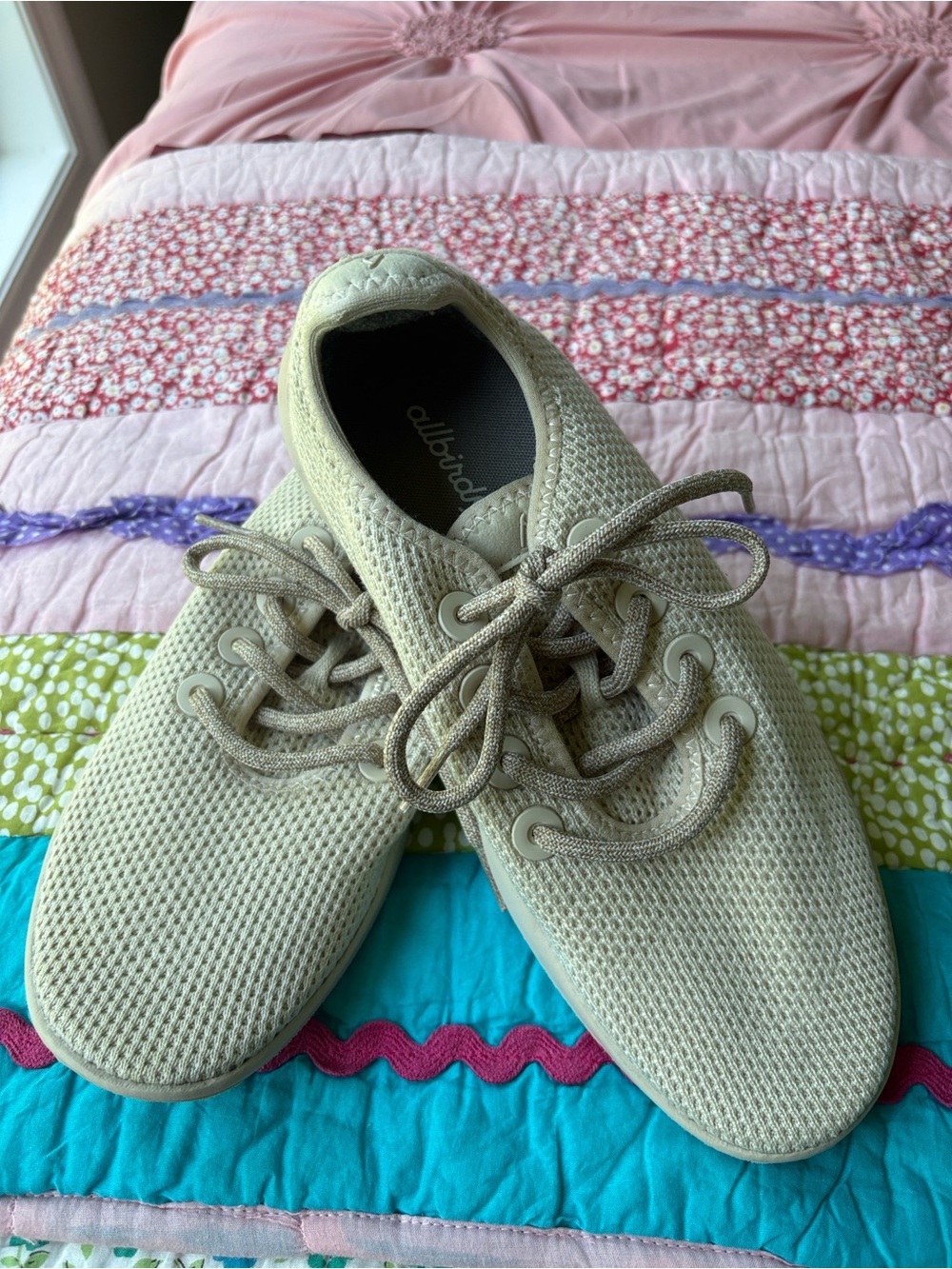 Allbirds Tree Runner Beige Knit Sneaker Womens Sz8 - Picture 5 of 6